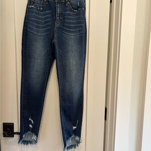KanCan NWOT Distressed Ankle Jeans in Dark Blue